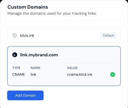 Custom domain settings